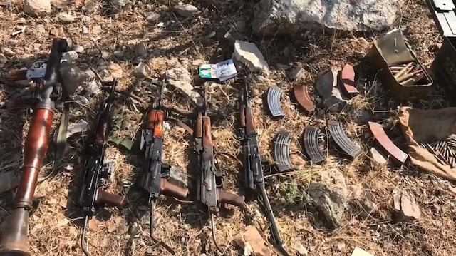 Weapons, ammunition belonging to PKK seized in Turkey