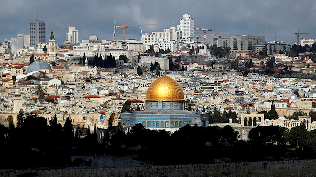 A general view shows the Dome of the Rock