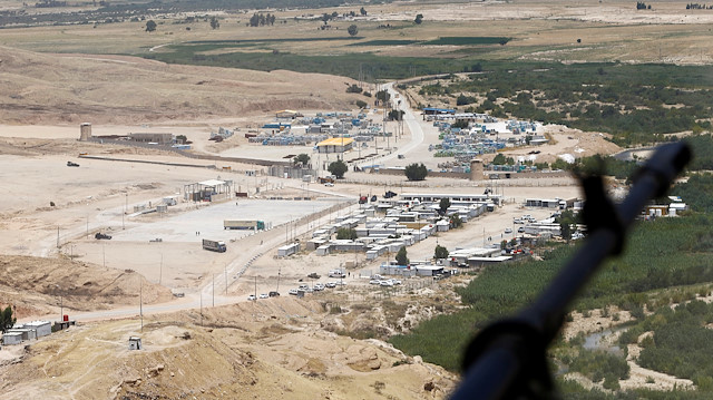 An aerial view shows Mandali border crossing between Iraq and Iran, in Mandali, Iraq July 11, 2020.