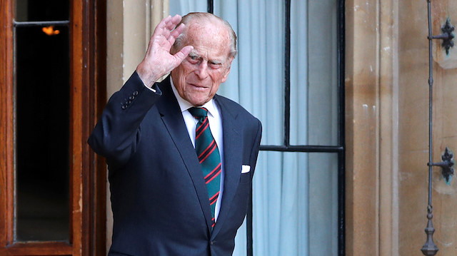 Britain's Prince Philip arrives for the transfer of the Colonel-in-Chief of the Rifles at Windsor Castle in Britain July 22, 2020. 