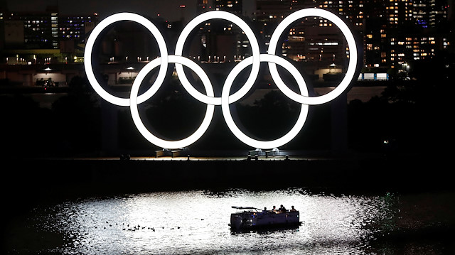 The giant Olympic rings are pictured two days before the start of the one-year countdown to the Tokyo Olympics that have been postponed to 2021 due to the coronavirus disease (COVID-19) outbreak, at the waterfront area at Odaiba Marine Park in Tokyo, Japan July 21, 2020