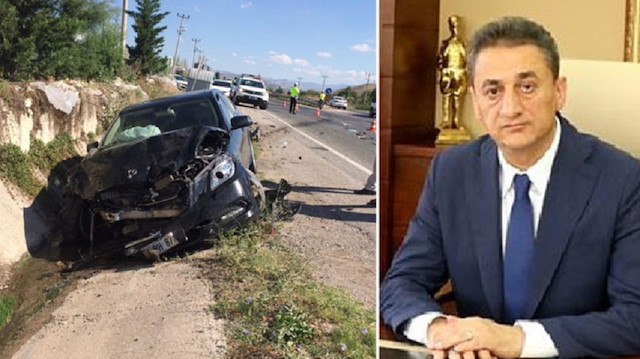 Kazada Vali Karaömeroğlu'nun yanı sıra sürücü ve koruması ile diğer araçta bulunan 3 kişi hafif şekilde yaralandı.