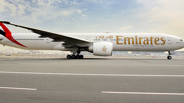 FILE PHOTO: A general view of an Emirates Airlines' Boeing 777-300ER aircraft being modified to provide additional cargo capacity with seats removed from the economy class cabin, following the outbreak of the coronavirus disease (COVID-19), in Dubai, United Arab Emirates in this undated picture obtained June 25, 2020. Emirates Airlines/Handout via REUTERS ATTENTION EDITORS - THIS PICTURE WAS PROVIDED BY A THIRD PARTY./File Photo

