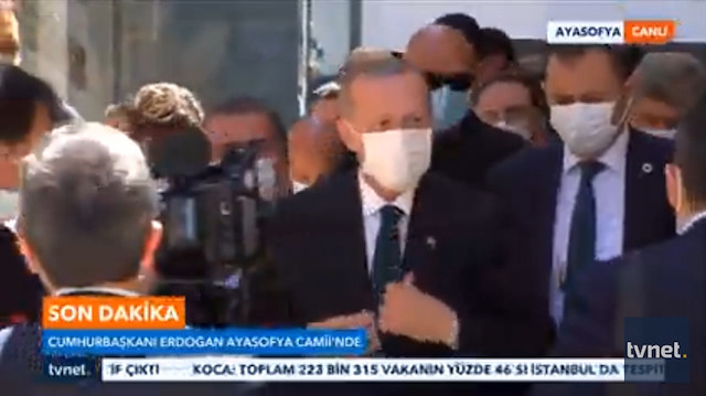 Cumhurbaşkanı Erdoğan Cuma namazı için Ayasofya Camiine geldi