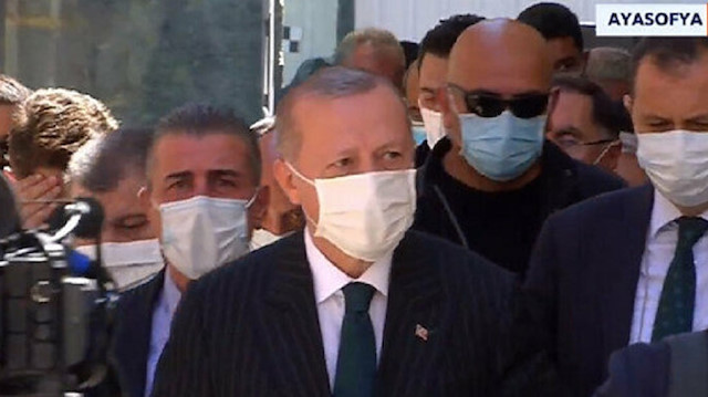 Turkish President Recep Tayyip Erdoğan in Hagia Sophia