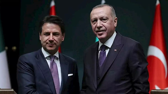 Cumhurbaşkanı Erdoğan, İtalya Başbakanı Conte.