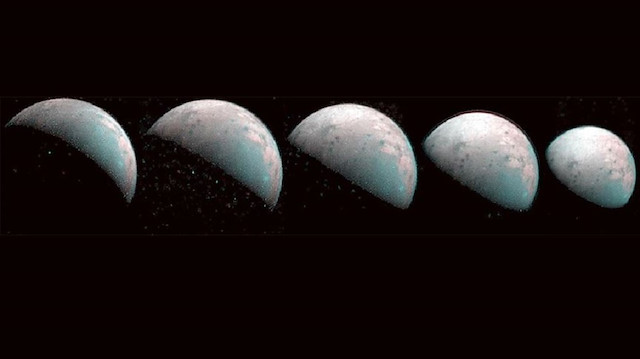 Juno, uydunun kuzey kutbunu görüntüledi.
