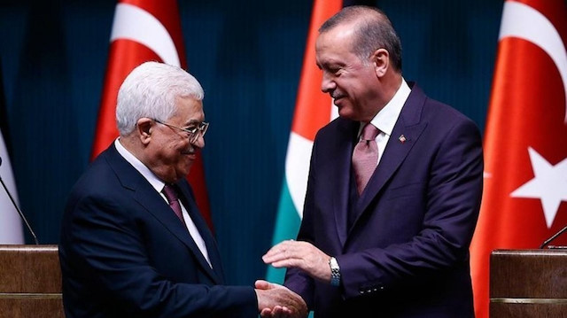 Filistin Devlet Başkanı Mahmud Abbas ve Cumhurbaşkanı Recep Tayyip Erdoğan