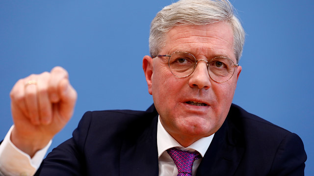 CDU party member Norbert Roettgen gestures during a news conference to announce his candidature as Party Chairman in Berlin, Germany February 18, 2020. REUTERS/Michele Tantussi

