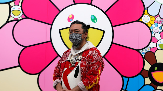 Japanese artist Takashi Murakami wearing a face mask speaks to reporters at a press event ahead of a new exhibition at Mori Art Museum, as the spread of the coronavirus disease (COVID-19) continues, in Tokyo, Japan, July 30, 2020.