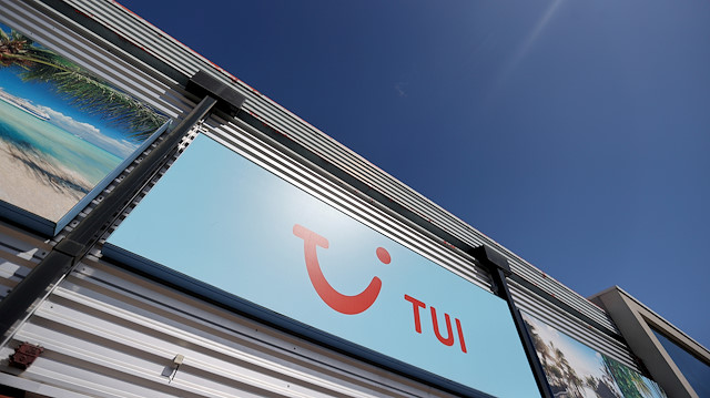 TUI logo is seen at the TUI travel center following the coronavirus disease (COVID-19) outbreak, in Hanley, Stoke-on-Trent, Britain, July 28, 2020