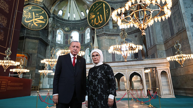 Turkish President Recep Tayyip Erdogan in Hagia Sophia