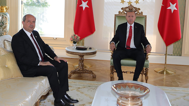 Cumhurbaşkanı Erdoğan, Ersin Tatar'ı kabul etti.

