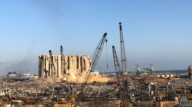 A view of the site of Tuesday's blast in Beirut's port area, Lebanon August 6, 2020.