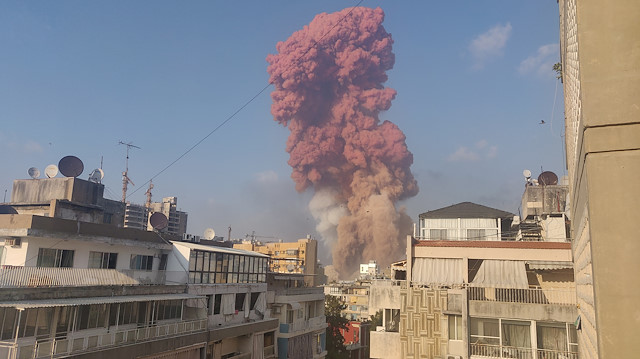 Smoke is seen after an explosion in Beirut, Lebanon August 4, 2020.