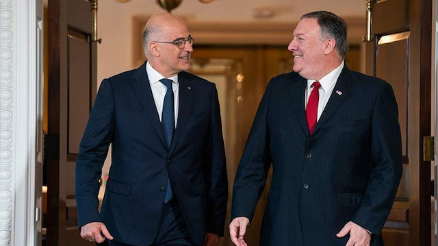 Yunanistan Dışişleri Bakanı Nikos Dendias ve ABD Dışişleri Bakanı Mike Pompeo 