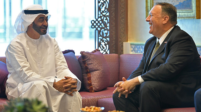 : U.S. Secretary of State Mike Pompeo takes part in a meeting with Abu Dhabi Crown Prince