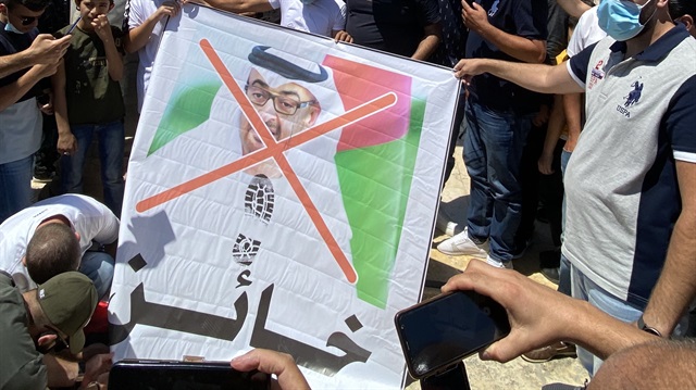 Protest against UAE and Crown Prince of Abu Dhabi Al Nahyan in Jerusalem

