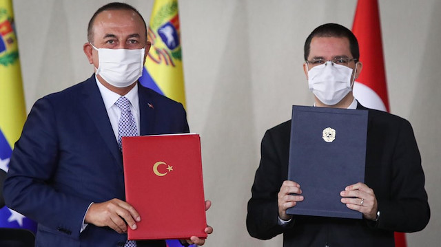 Venezuela Dışişleri Bakanı Jorge Arreaza ve Dışişleri Bakanı Mevlüt Çavuşoğlu