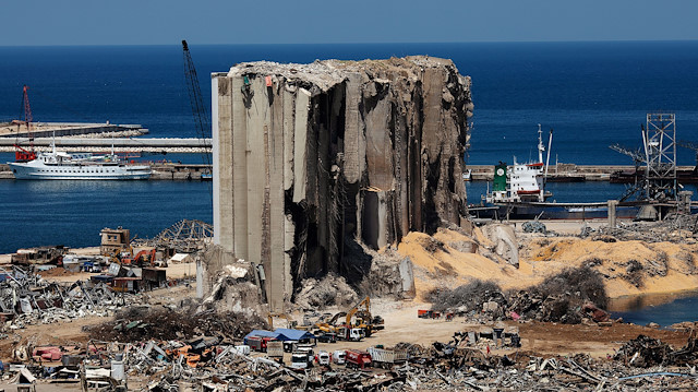 A general view shows the damaged port area in the aftermath of a massive explosion in Beirut, Lebanon, August 17, 2020.