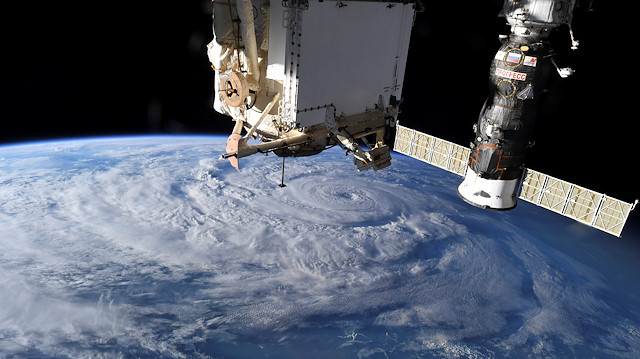 Hurricane Genevieve is seen from the International Space Station (ISS) orbiting Earth in an image taken by NASA astronaut Christopher J. Cassidy August 19, 2020. NASA/Christopher J. Cassidy/Handout via REUTERS