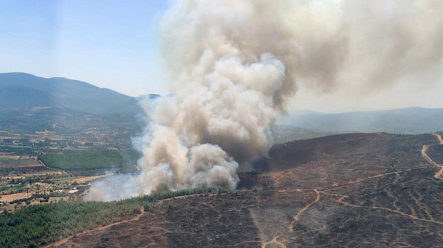 Muğla’nın Milas ilçesi Karapınar mevkiinde orman yangını başladı.