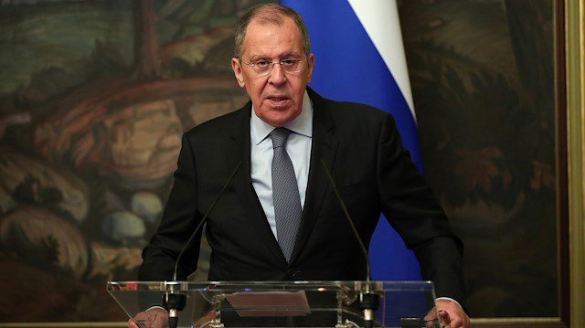 Russian Foreign Minister Sergei Lavrov speaks during a news conference following a meeting with German Foreign Minister Heiko Maas in Moscow, Russia August 11, 2020. Russian Foreign Ministry/Handout via REUTERS 