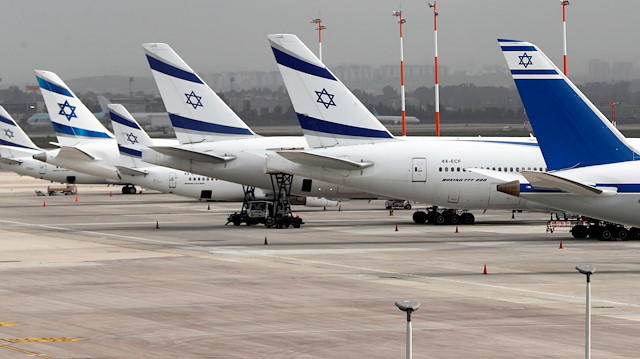 FILE PHOTO: El Al Israel Airlines planes are seen on the tarmac at Ben Gurion International airport in Lod, near Tel Aviv, Israel March 10, 2020. REUTERS/Ronen Zvulun/ File Photo

