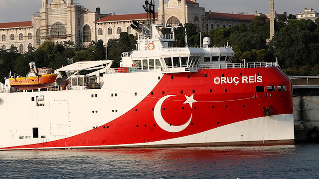 Turkish seismic research vessel Oruc Reis is seen in Istanbul, Turkey