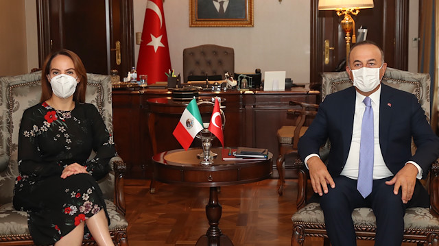 Turkish FM Cavusoglu meets IPU President Barron in Ankara

