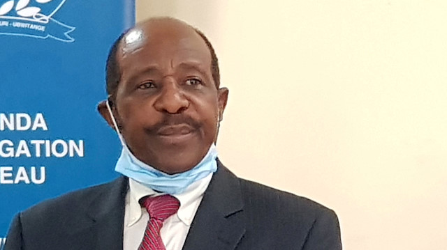 Paul Rusesabagina, the man who was hailed a hero in a Hollywood movie about the country's 1994 genocide is detained and paraded in front of media in handcuffs at the headquarters of Rwanda Investigation Bureau in Kigali, Rwanda August 31, 2020.