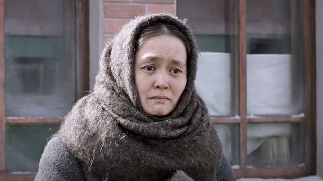 A scane from the movie of The Road to Mother (Kazakhstan, 2016)
