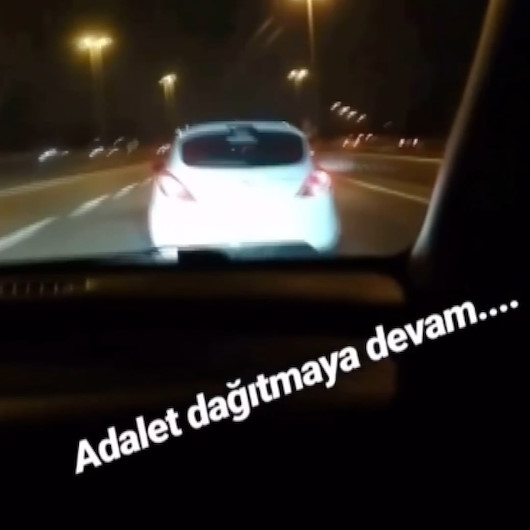 Trafik magandası makas attığı görüntüleri Adalet dağıtmaya devam yazısıyla paylaştı