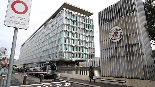 File photo: A logo is pictured on the headquarters of the World Health Orgnaization (WHO) 