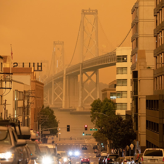 Californiadaki orman yangınları, San Franciscoyu böyle etkiledi: Turuncu gökyüzü