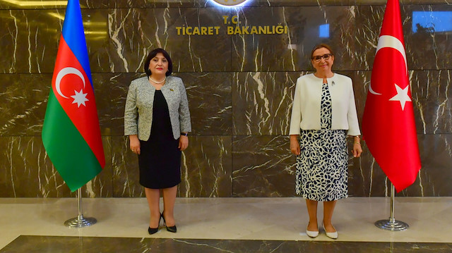 Ruhsar Pekcan and Azerbaijan Parliament Speaker Sahibe Gafarova 