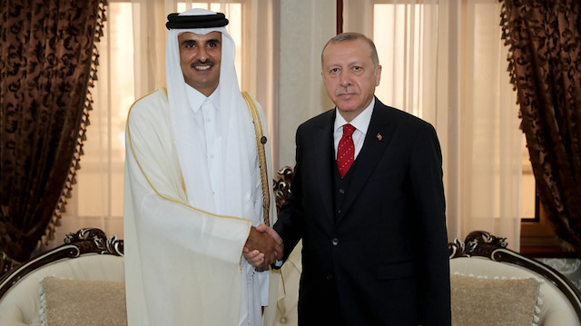 Katar Emiri Al Sani ile Cumhurbaşkanı Erdoğan