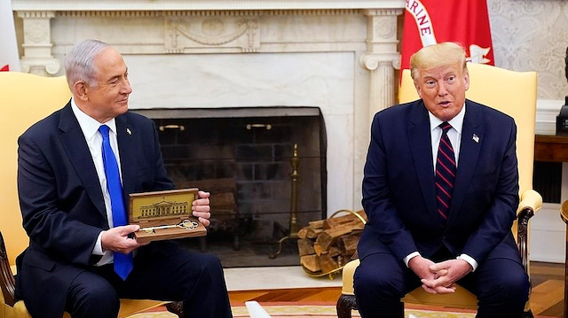 Trump, törenden önce Netanyahu ile Oval Ofis'te bir araya geldi.