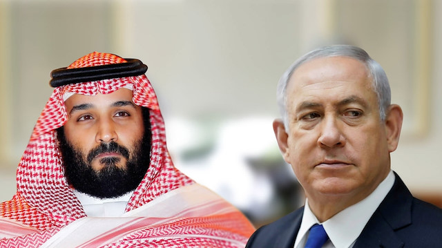 Suudi Arabistan Veliaht Prensi Muhammed bin Selman ve İsrail Başbakanı Binyamin Netanyahu