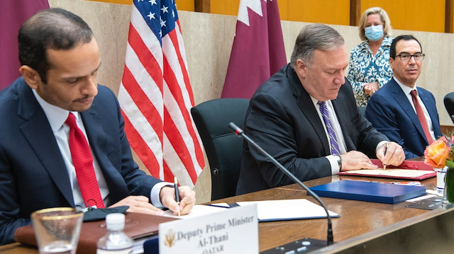 ABD Dışişleri Bakanlığı'nda düzenlenen ABD-Katar Stratejik Diyalog toplantısının açılışında konuşan Pompeo, Trump yönetiminin Körfez ülkeleri arasındaki anlaşmazlığın çözülmesini istediğin söylemişti. 
