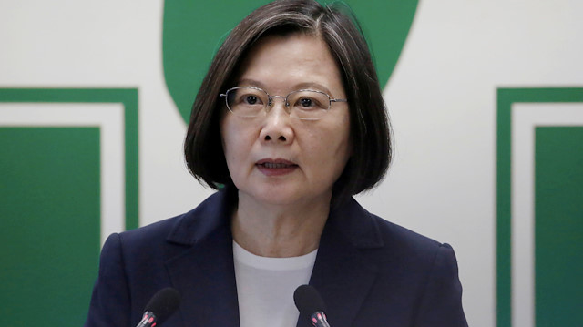 FILE PHOTO: Taiwanese President Tsai Ing-wen speaks to the media in Taipei, Taiwan, August 12, 2020. REUTERS/Ann Wang/File Photo/File Photo

