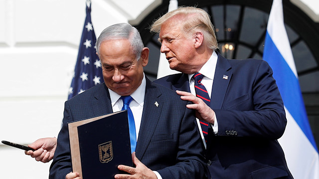 İsrail Başbakanı Netanyahu ile ABD Başkanı Trump.