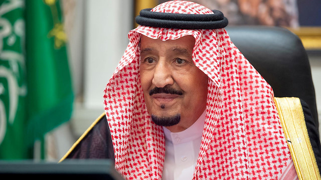 Saudi Arabia's King Salman bin Abdulaziz attends a virtual cabinet meeting in Neom, Saudi Arabia August 18, 2020. Picture taken August 18, 2020. Saudi Press Agency/Handout via REUTERS 