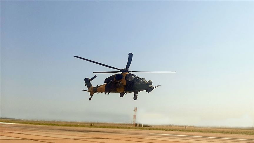 TurAz Kartalı Tatbikatı'nda ATAK helikopterleri de yer aldı.