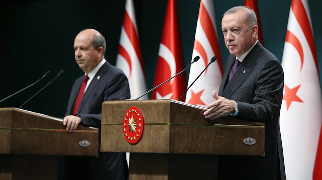 KKTC Başbakan'ı Ersin Tatar - Cumhurbaşkanı Erdoğan 