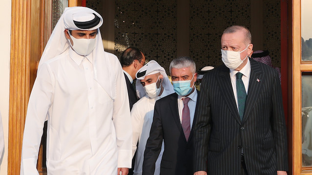 Cumhurbaşkanı Erdoğan, Katar Emiri Al Sani ile bir araya geldi.