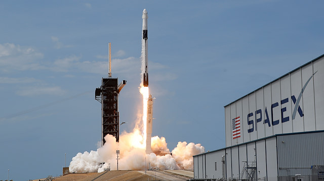 A SpaceX Falcon 9 rocket and Crew Dragon spacecraft carrying NASA astronauts Douglas Hurley and Robert Behnken lifts off during NASA's SpaceX Demo-2 mission to the International Space Station from NASA's Kennedy Space Center in Cape Canaveral, Florida, U.S., May 30, 2020.
