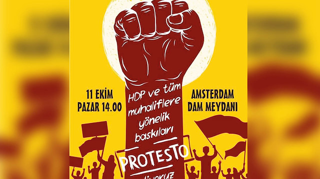 CHP'nin HDP'ye destek için düzenlediği gösterinin afişi.