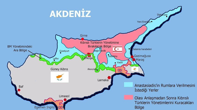 2014 yılında yayınlanan Rumların gizli Kıbrıs haritası