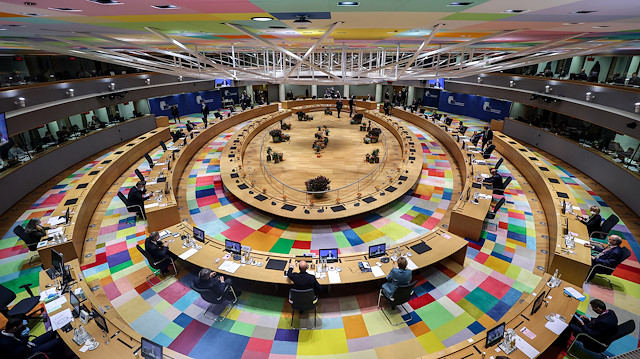 General view of an EU summit at the European Council building in Brussels, Belgium October 15, 2020